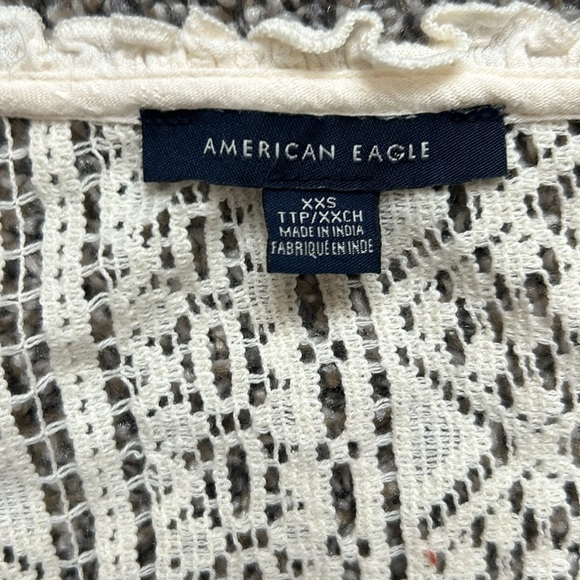 American Eagle cream colored crocheted boho fashion top sizes at XXS - Picture 8 of 11